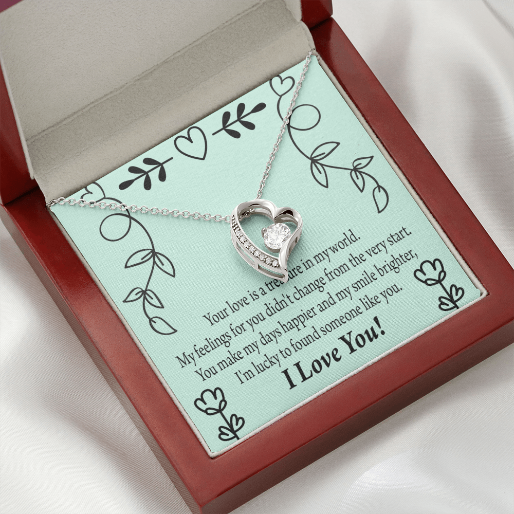 To My Girlfriend Lucky Forever Necklace w Message Card-Express Your Love Gifts