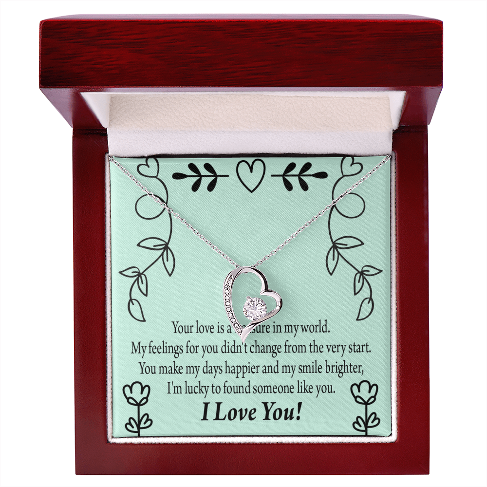 To My Girlfriend Lucky Forever Necklace w Message Card-Express Your Love Gifts