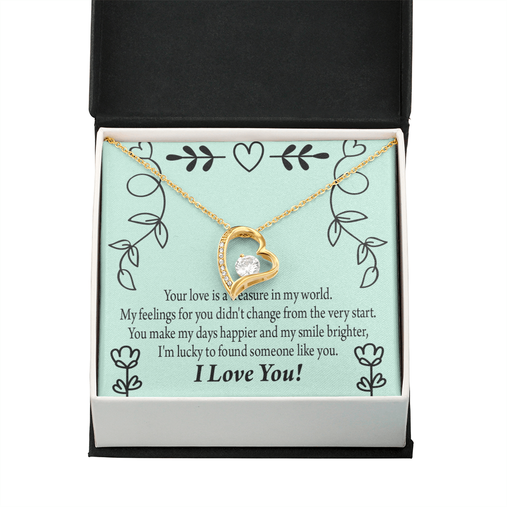 To My Girlfriend Lucky Forever Necklace w Message Card-Express Your Love Gifts