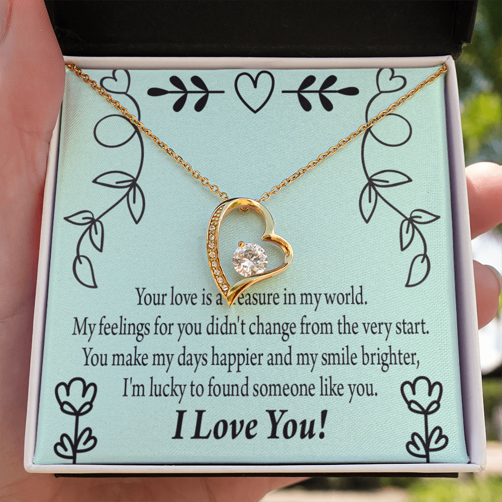 To My Girlfriend Lucky Forever Necklace w Message Card-Express Your Love Gifts