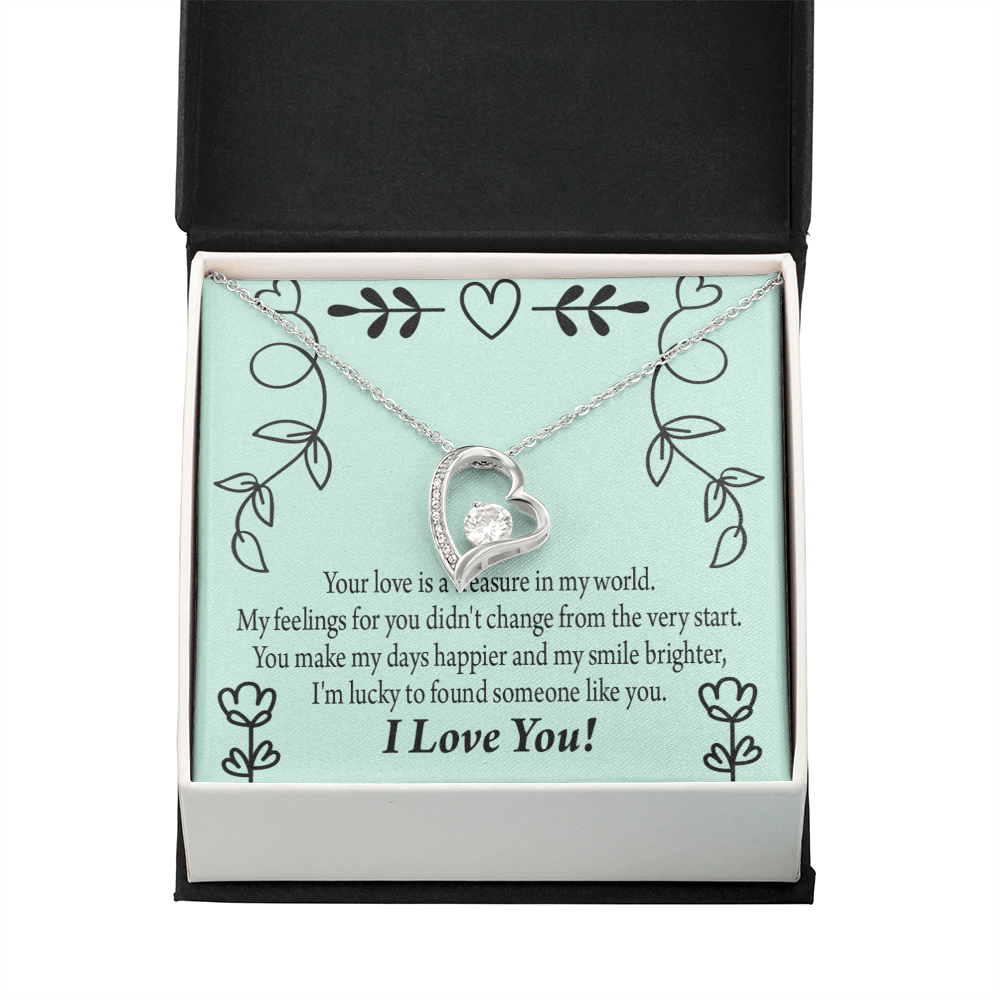 To My Girlfriend Lucky Forever Necklace w Message Card-Express Your Love Gifts