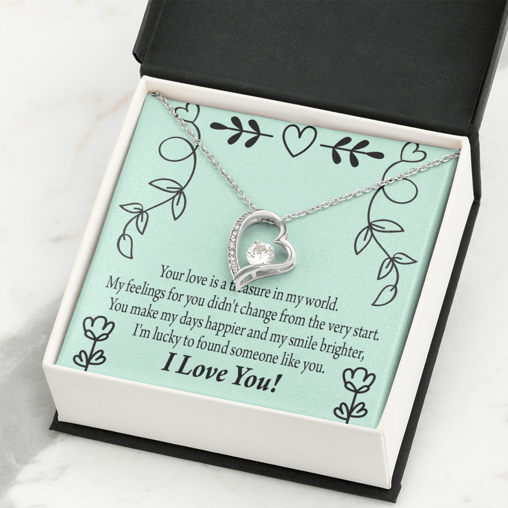 To My Girlfriend Lucky Forever Necklace w Message Card-Express Your Love Gifts