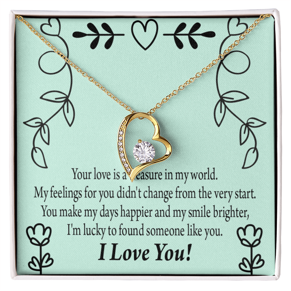 To My Girlfriend Lucky Forever Necklace w Message Card-Express Your Love Gifts