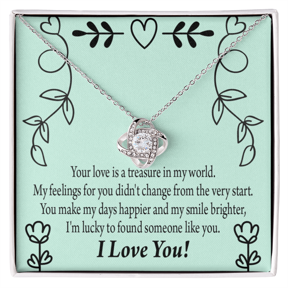 To My Girlfriend Lucky Infinity Knot Necklace Message Card-Express Your Love Gifts