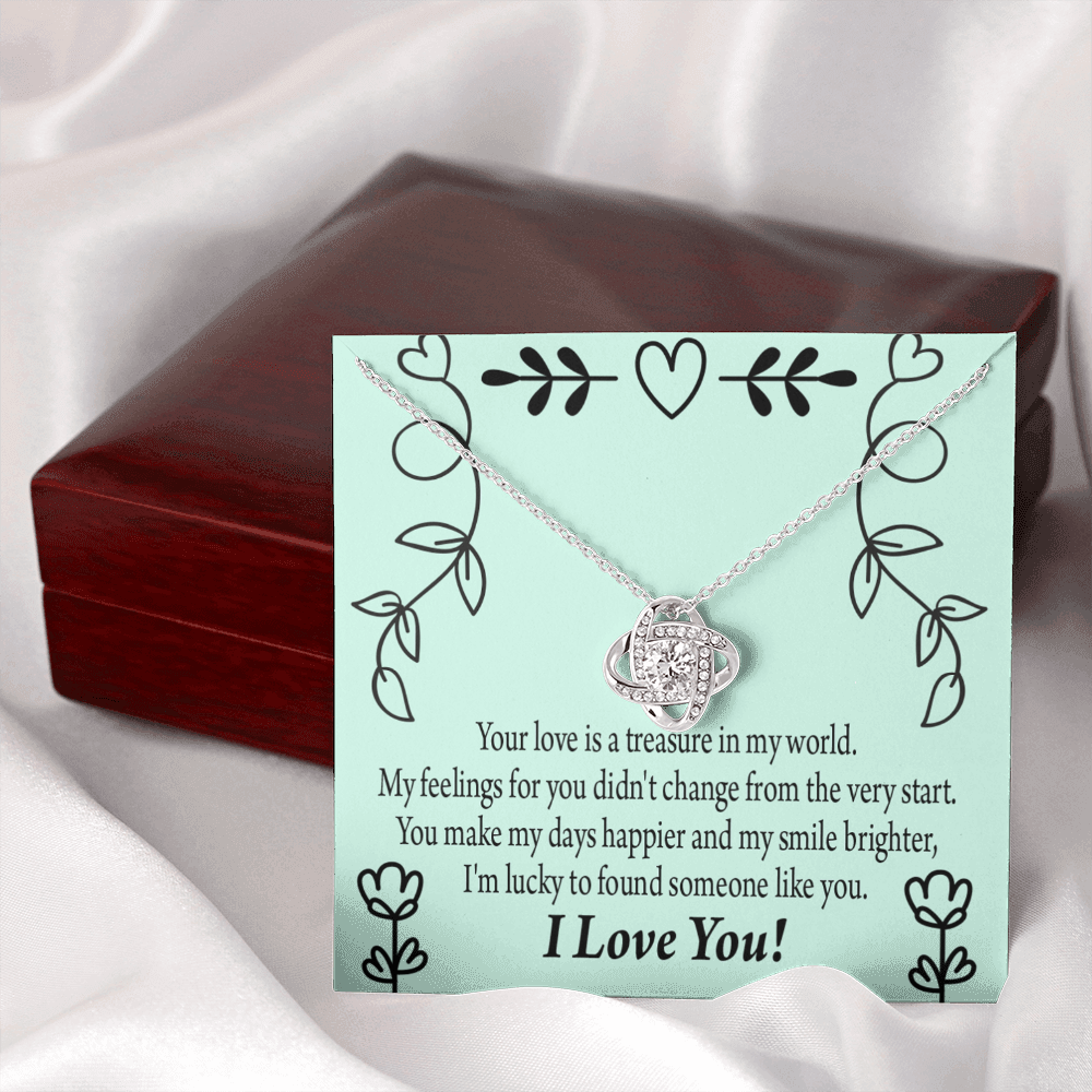 To My Girlfriend Lucky Infinity Knot Necklace Message Card-Express Your Love Gifts