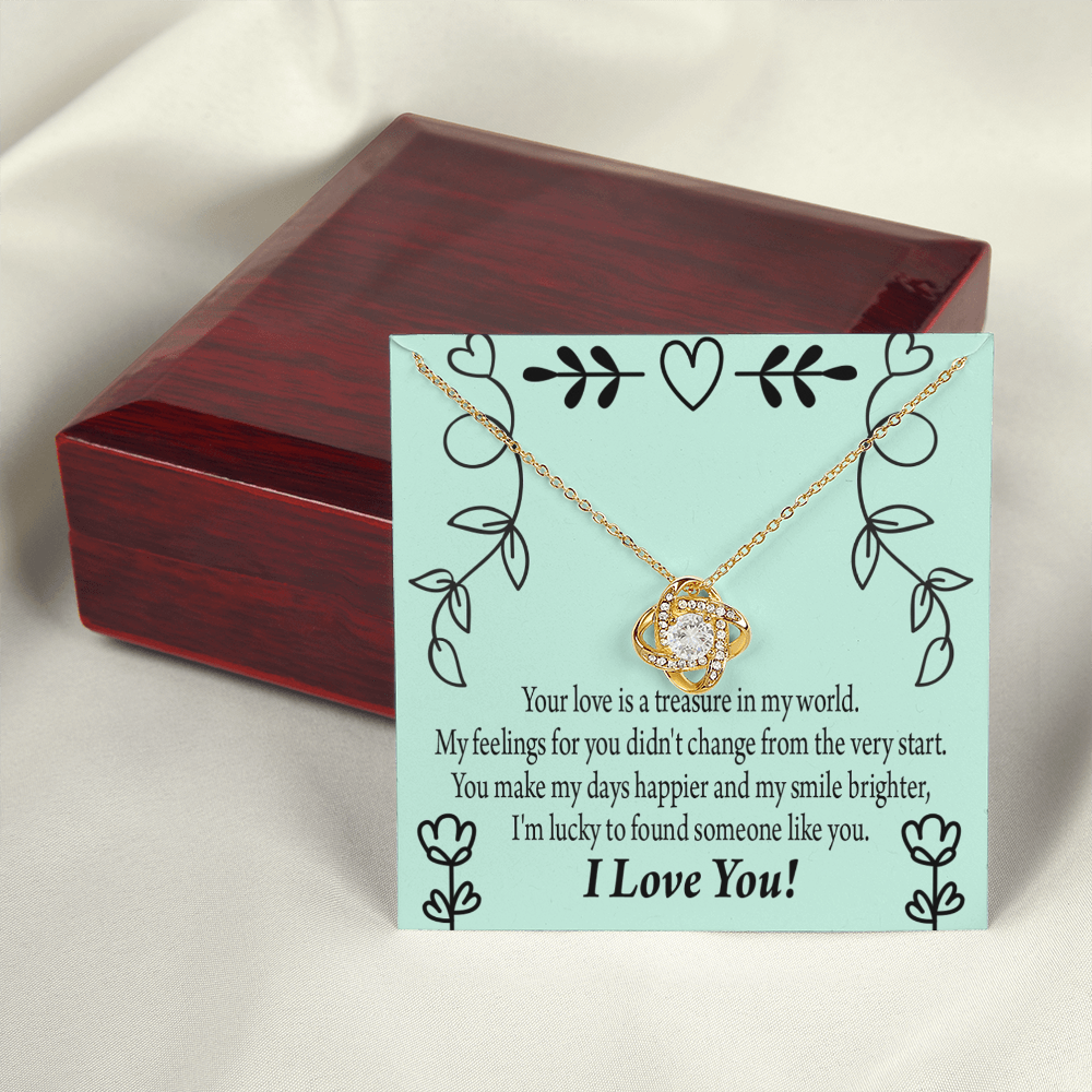 To My Girlfriend Lucky Infinity Knot Necklace Message Card-Express Your Love Gifts