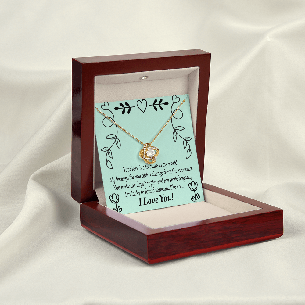 To My Girlfriend Lucky Infinity Knot Necklace Message Card-Express Your Love Gifts