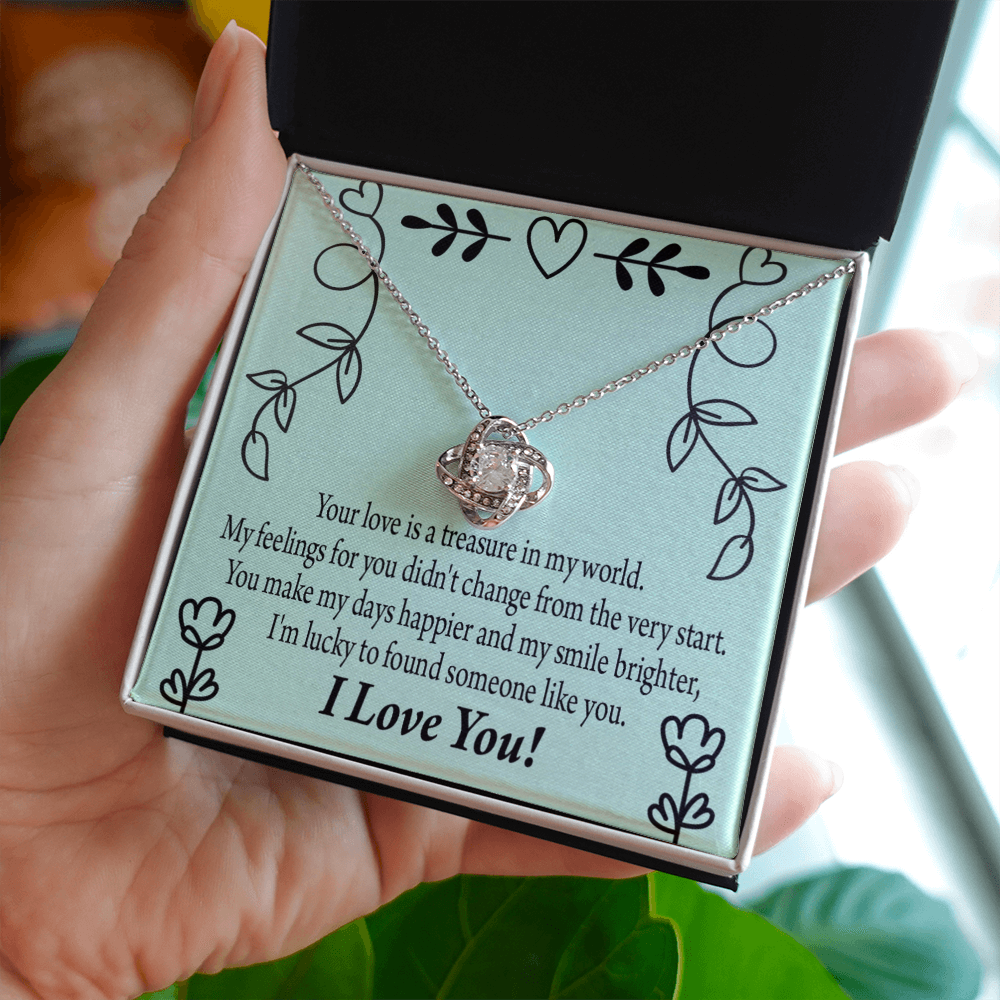 To My Girlfriend Lucky Infinity Knot Necklace Message Card-Express Your Love Gifts