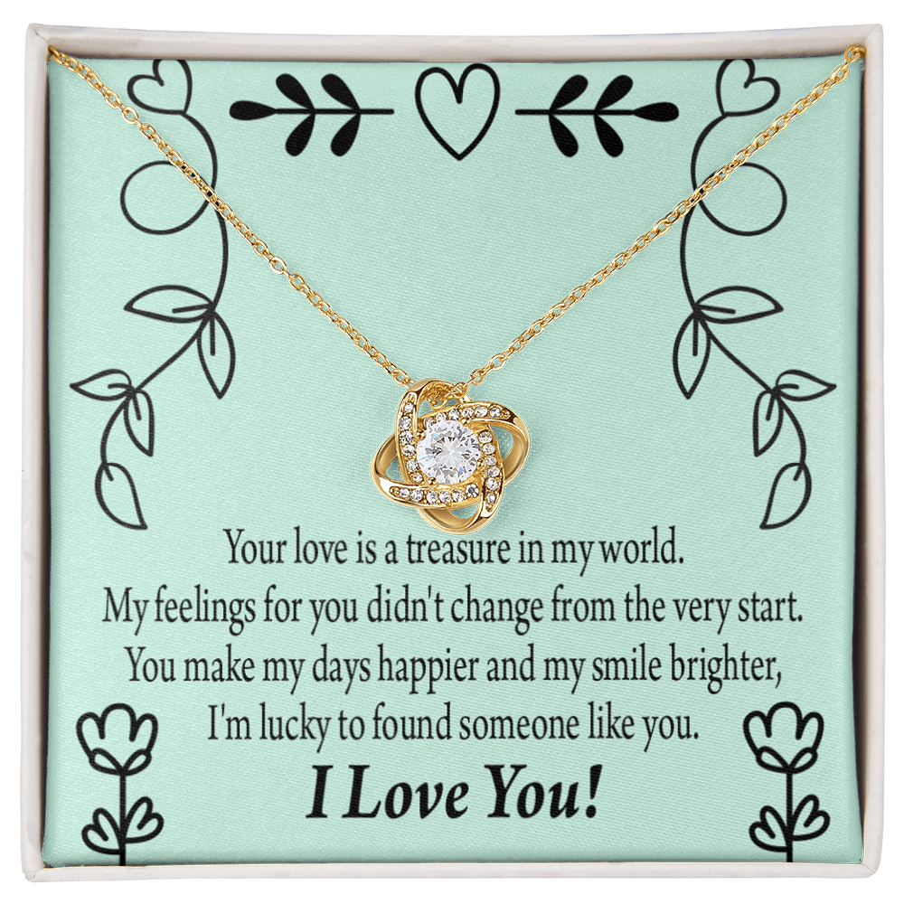 To My Girlfriend Lucky Infinity Knot Necklace Message Card-Express Your Love Gifts