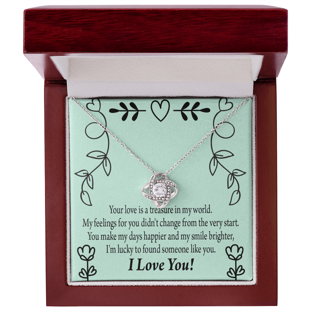 To My Girlfriend Lucky Infinity Knot Necklace Message Card-Express Your Love Gifts