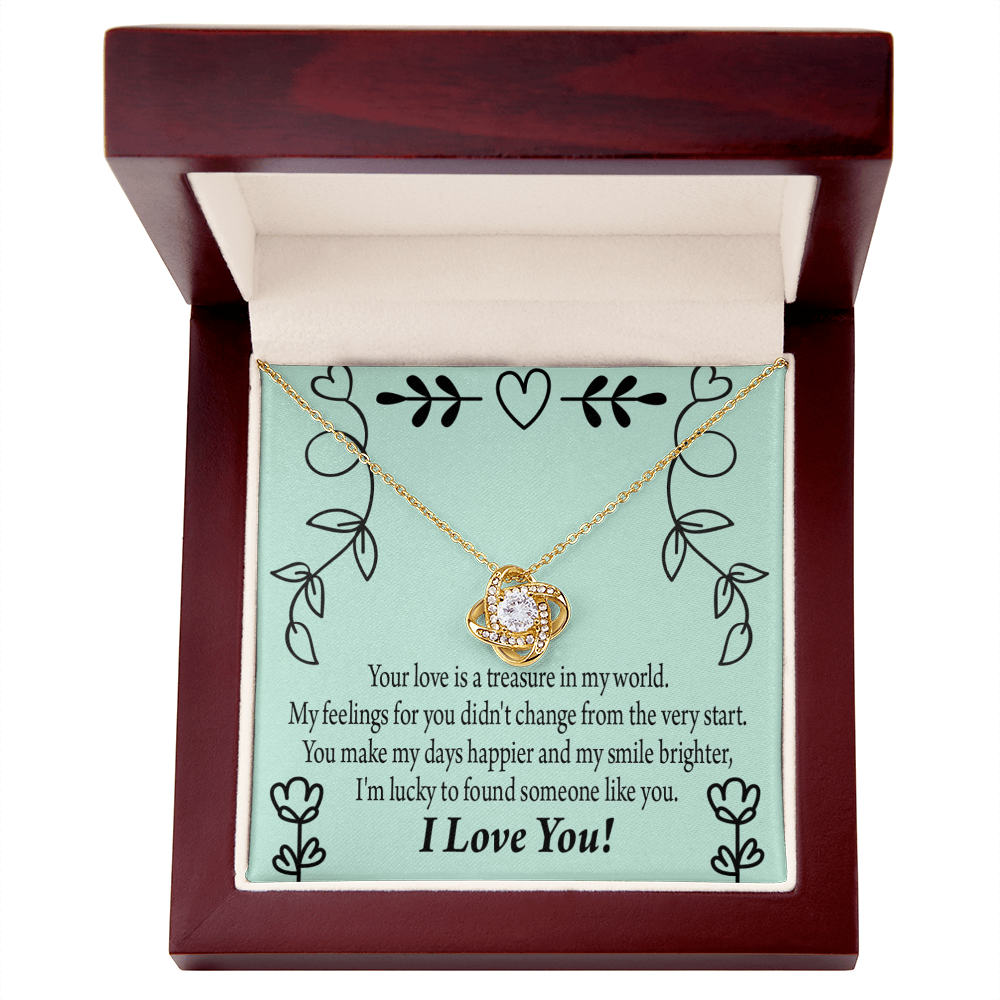 To My Girlfriend Lucky Infinity Knot Necklace Message Card-Express Your Love Gifts