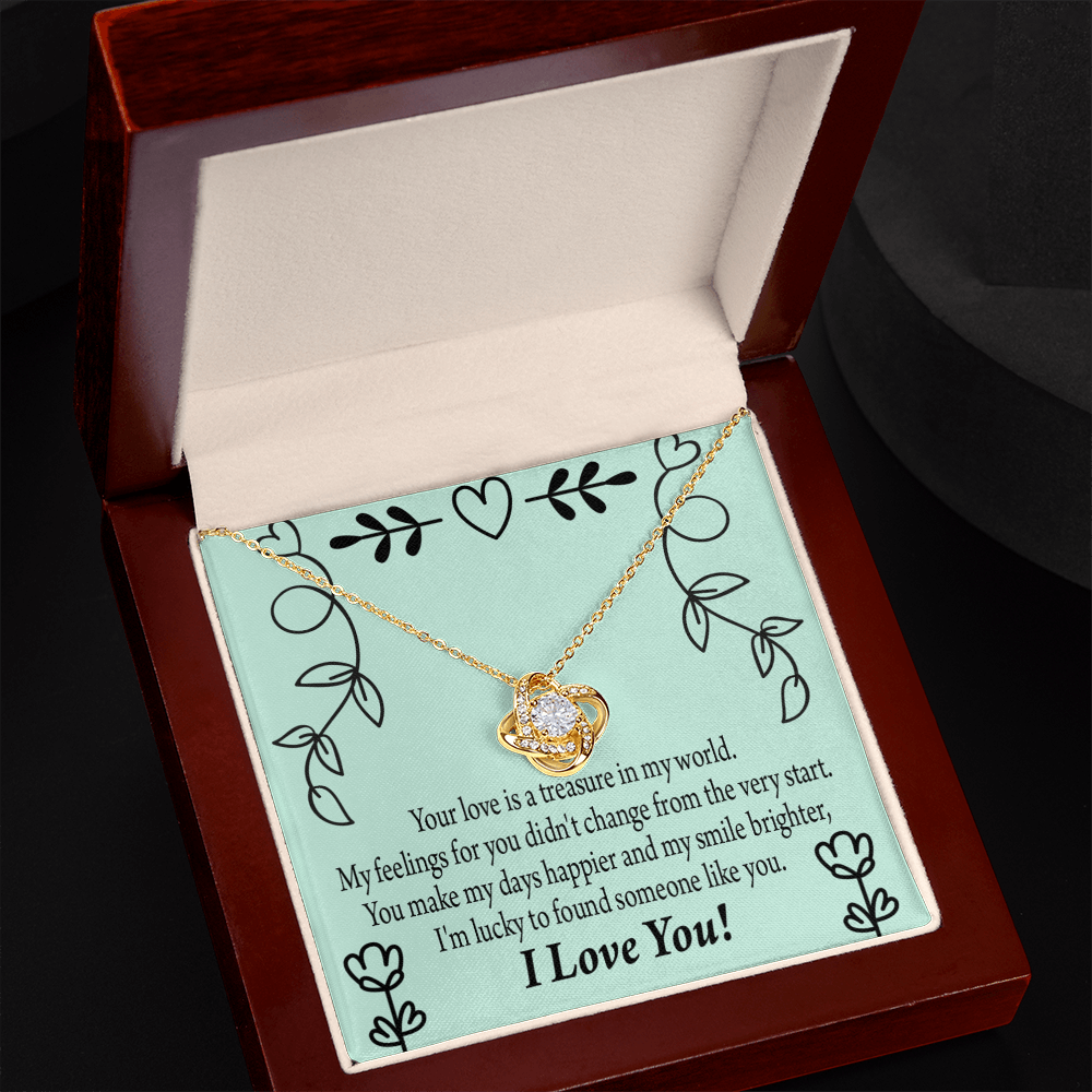 To My Girlfriend Lucky Infinity Knot Necklace Message Card-Express Your Love Gifts