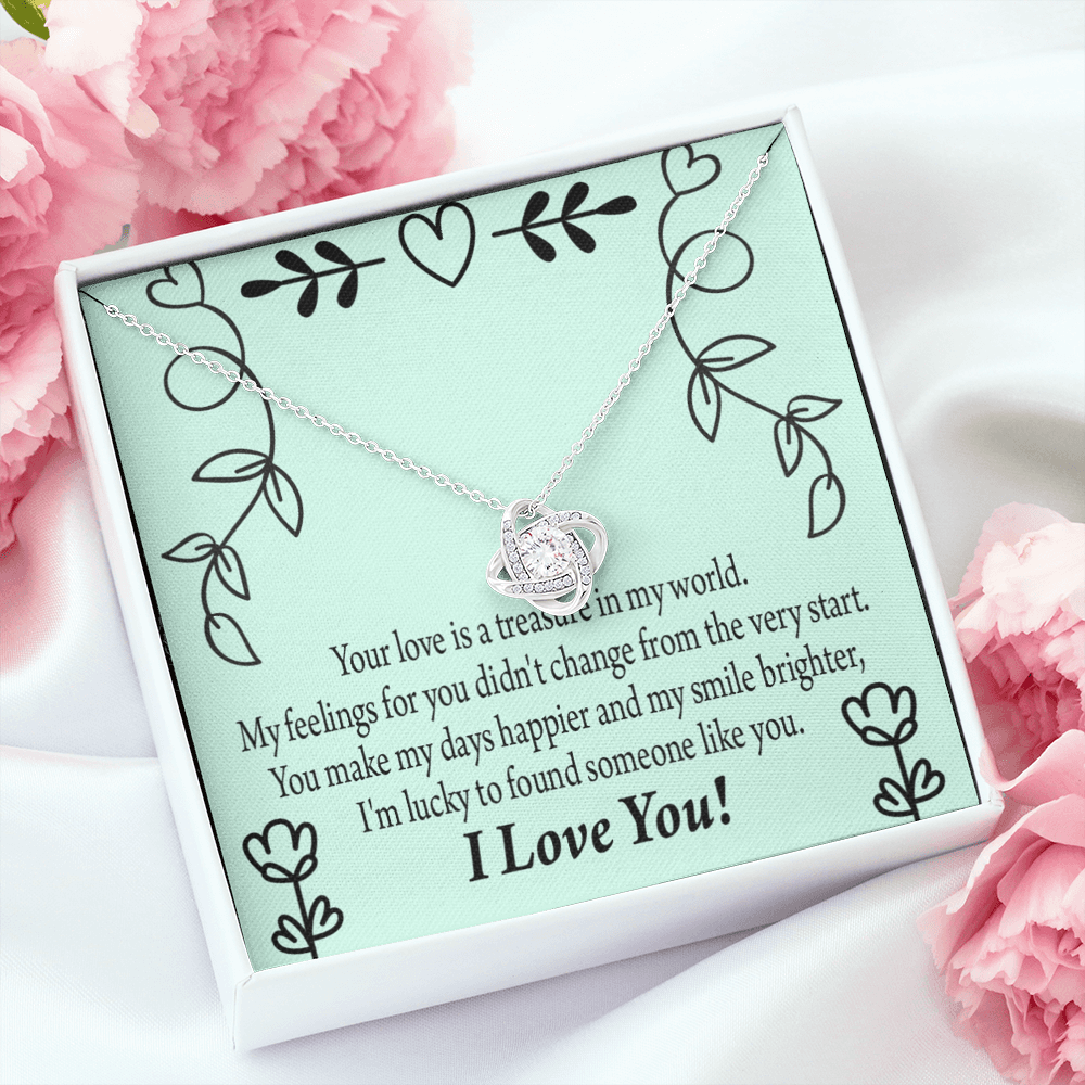 To My Girlfriend Lucky Infinity Knot Necklace Message Card-Express Your Love Gifts