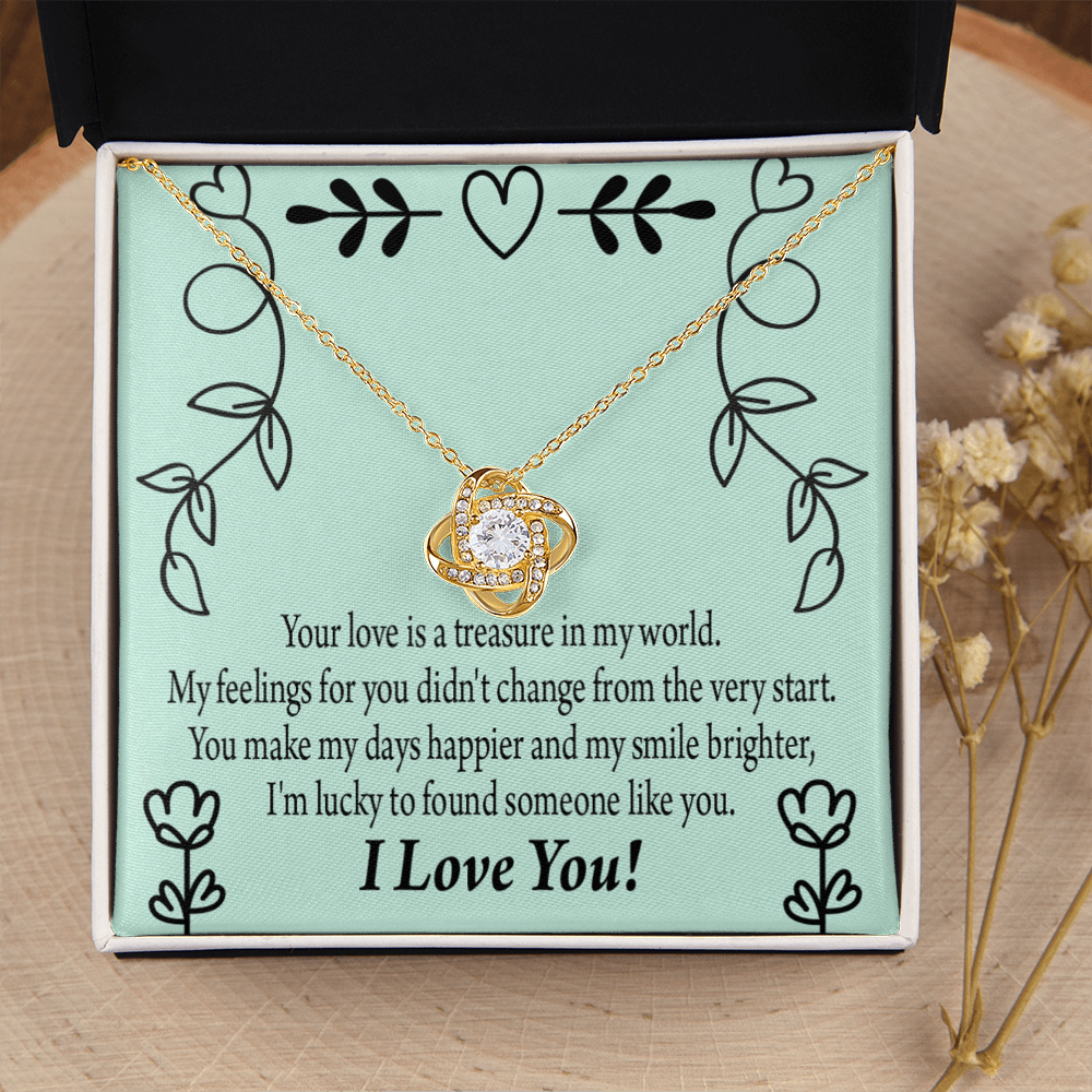 To My Girlfriend Lucky Infinity Knot Necklace Message Card-Express Your Love Gifts