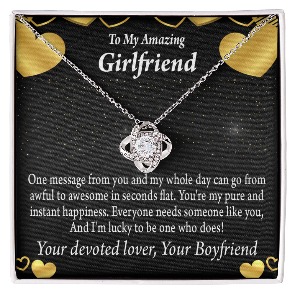To My Girlfriend Lucky To Have You Infinity Knot Necklace Message Card-Express Your Love Gifts