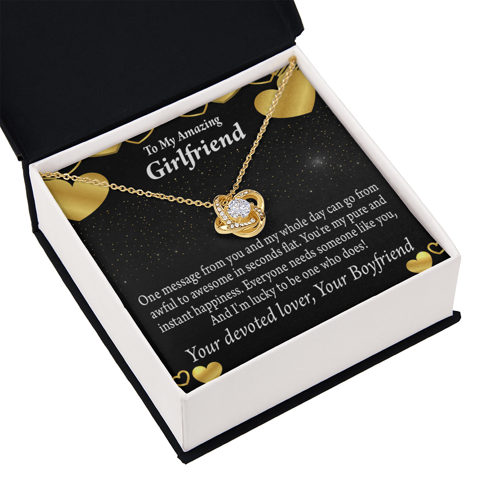 To My Girlfriend Lucky To Have You Infinity Knot Necklace Message Card-Express Your Love Gifts