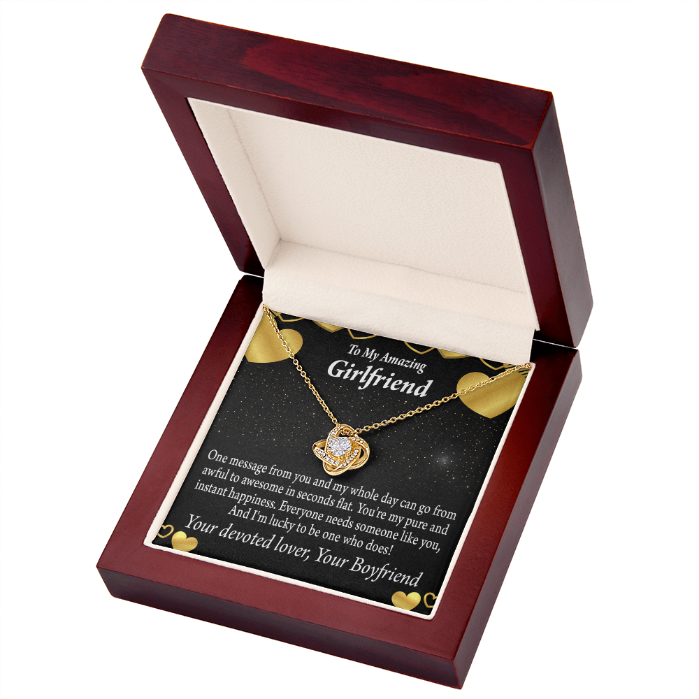 To My Girlfriend Lucky To Have You Infinity Knot Necklace Message Card-Express Your Love Gifts