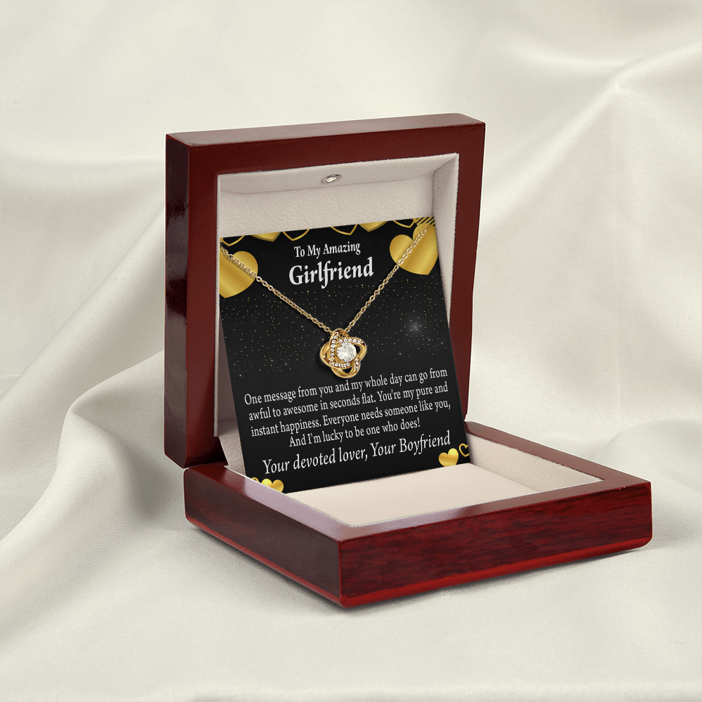 To My Girlfriend Lucky To Have You Infinity Knot Necklace Message Card-Express Your Love Gifts