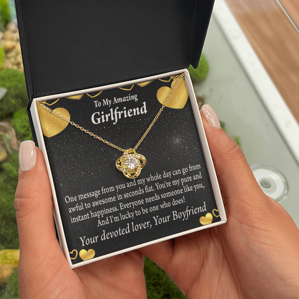 To My Girlfriend Lucky To Have You Infinity Knot Necklace Message Card-Express Your Love Gifts