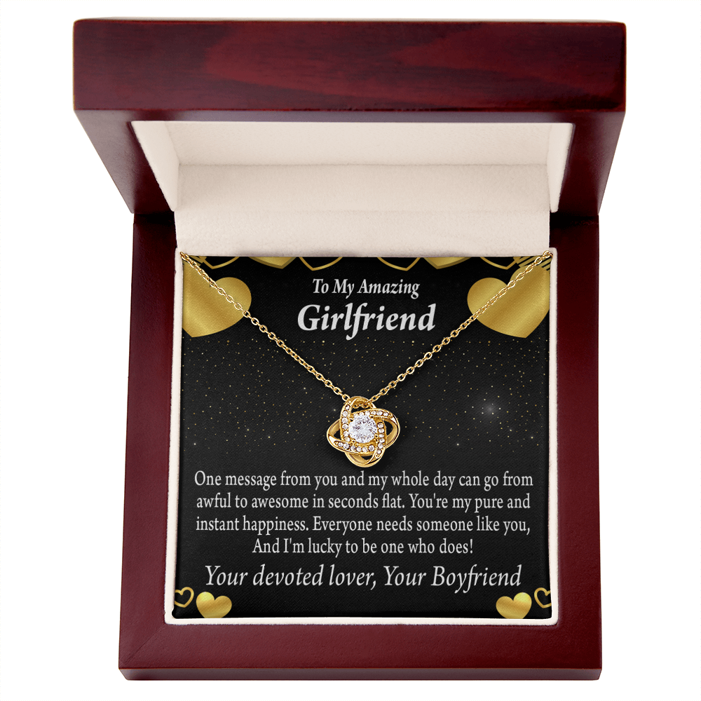 To My Girlfriend Lucky To Have You Infinity Knot Necklace Message Card-Express Your Love Gifts
