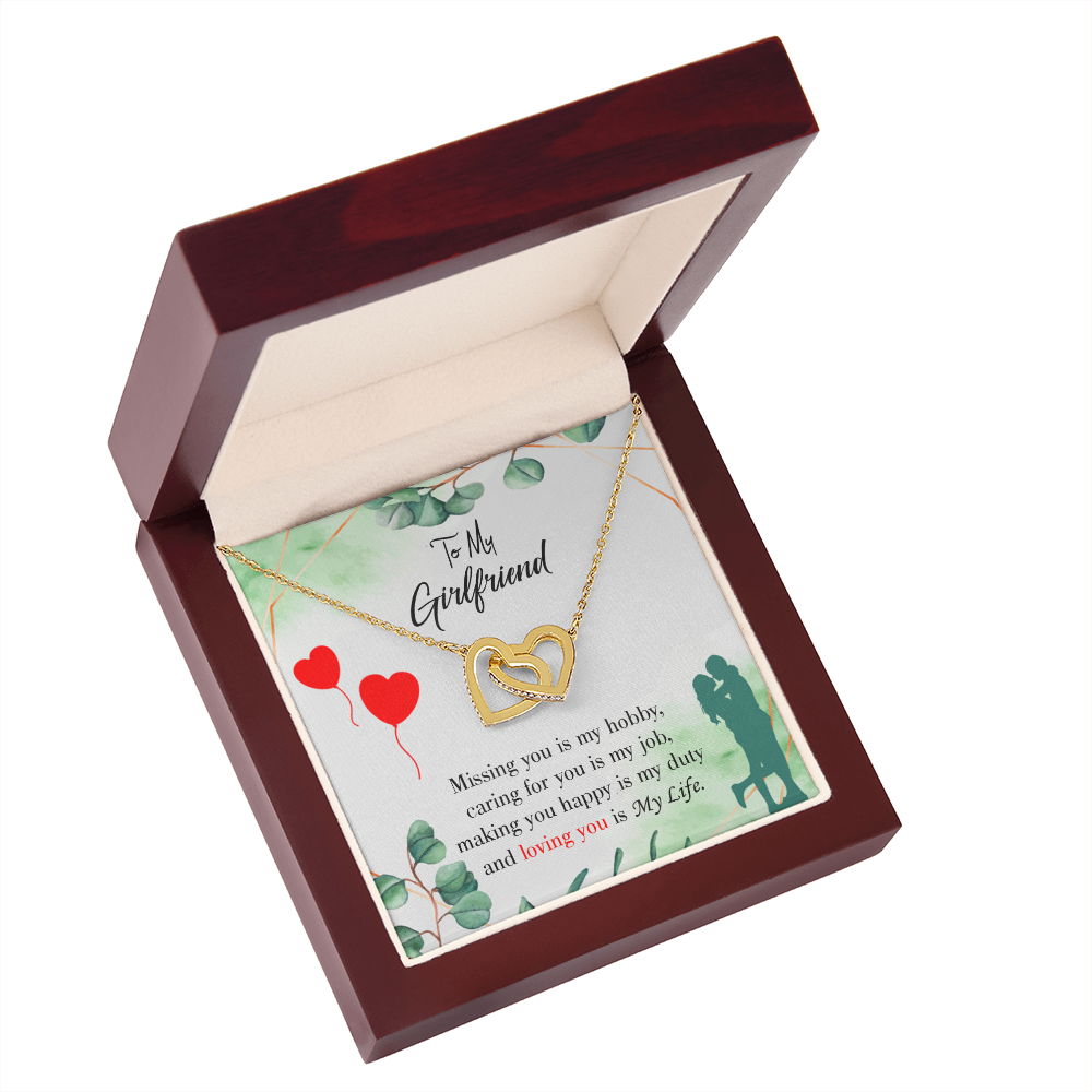 To My Girlfriend Missing You is my Hobby Inseparable Necklace-Express Your Love Gifts