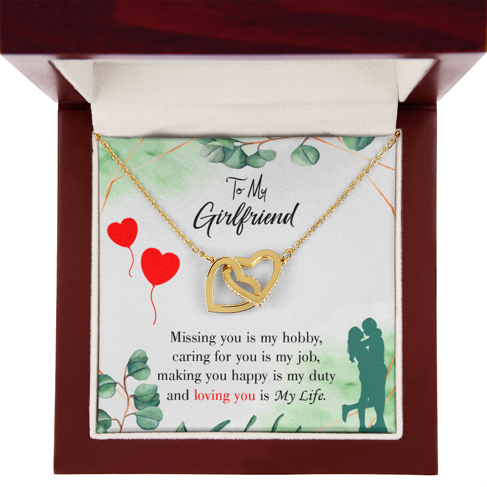 To My Girlfriend Missing You is my Hobby Inseparable Necklace-Express Your Love Gifts