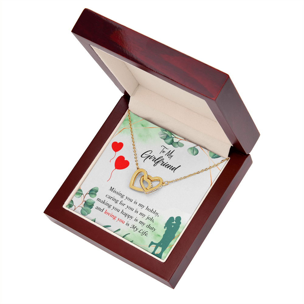 To My Girlfriend Missing You is my Hobby Inseparable Necklace-Express Your Love Gifts