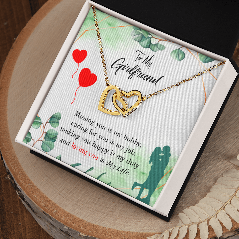 To My Girlfriend Missing You is my Hobby Inseparable Necklace-Express Your Love Gifts