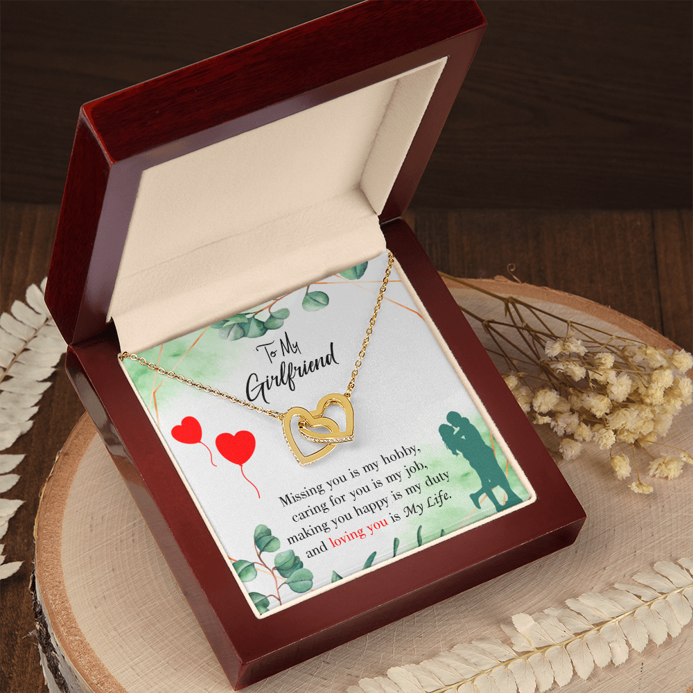 To My Girlfriend Missing You is my Hobby Inseparable Necklace-Express Your Love Gifts