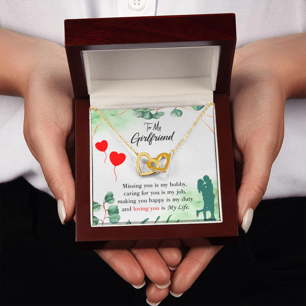 To My Girlfriend Missing You is my Hobby Inseparable Necklace-Express Your Love Gifts