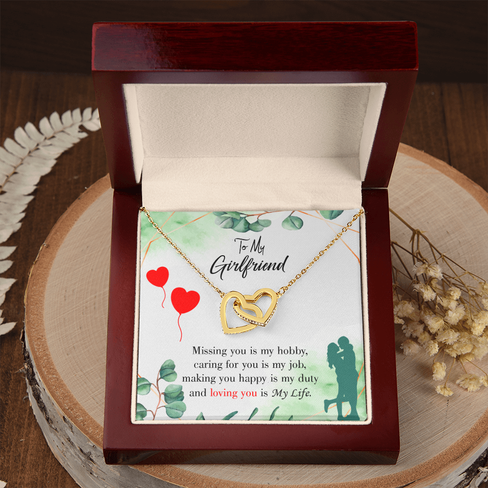 To My Girlfriend Missing You is my Hobby Inseparable Necklace-Express Your Love Gifts