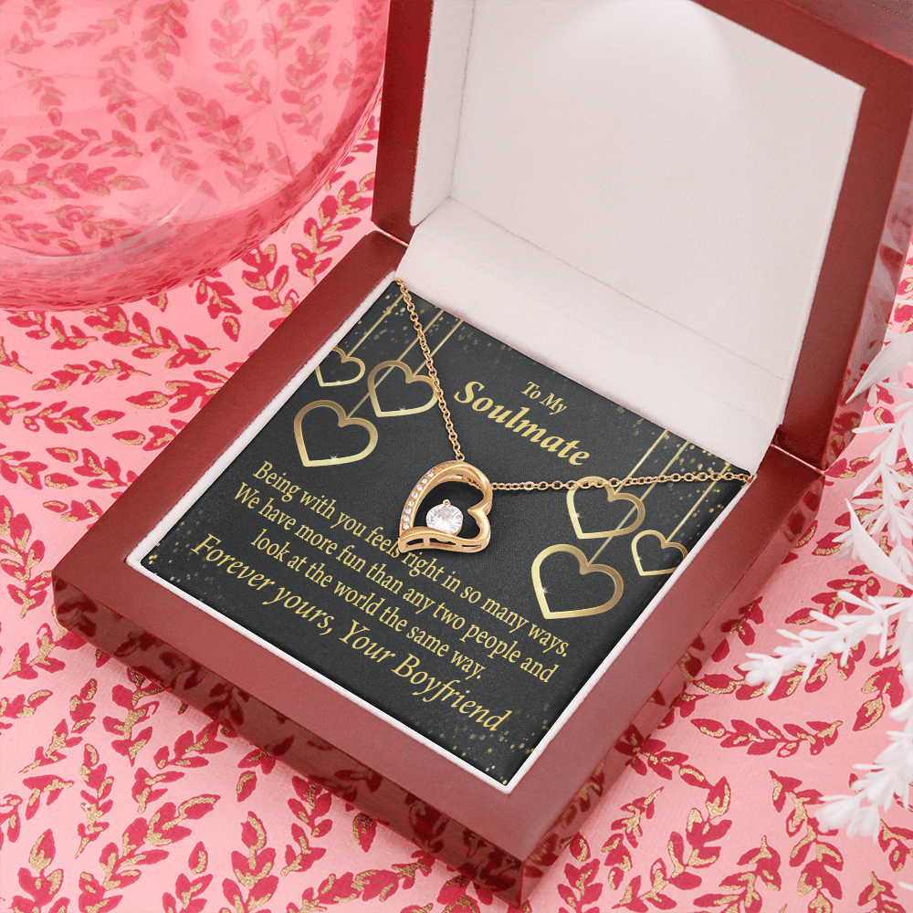 To My Girlfriend More Fun With You Forever Necklace w Message Card-Express Your Love Gifts