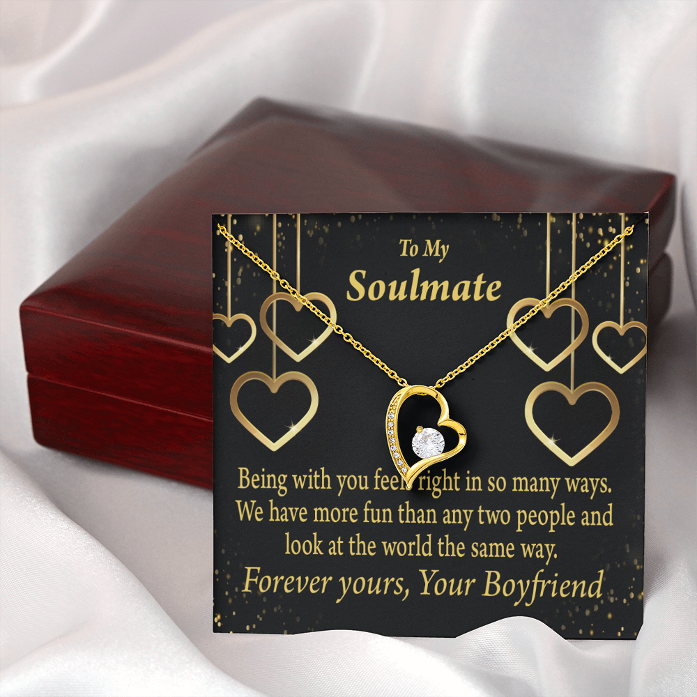 To My Girlfriend More Fun With You Forever Necklace w Message Card-Express Your Love Gifts