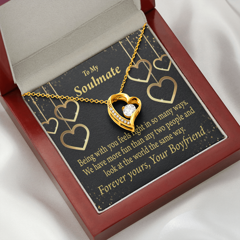 To My Girlfriend More Fun With You Forever Necklace w Message Card-Express Your Love Gifts