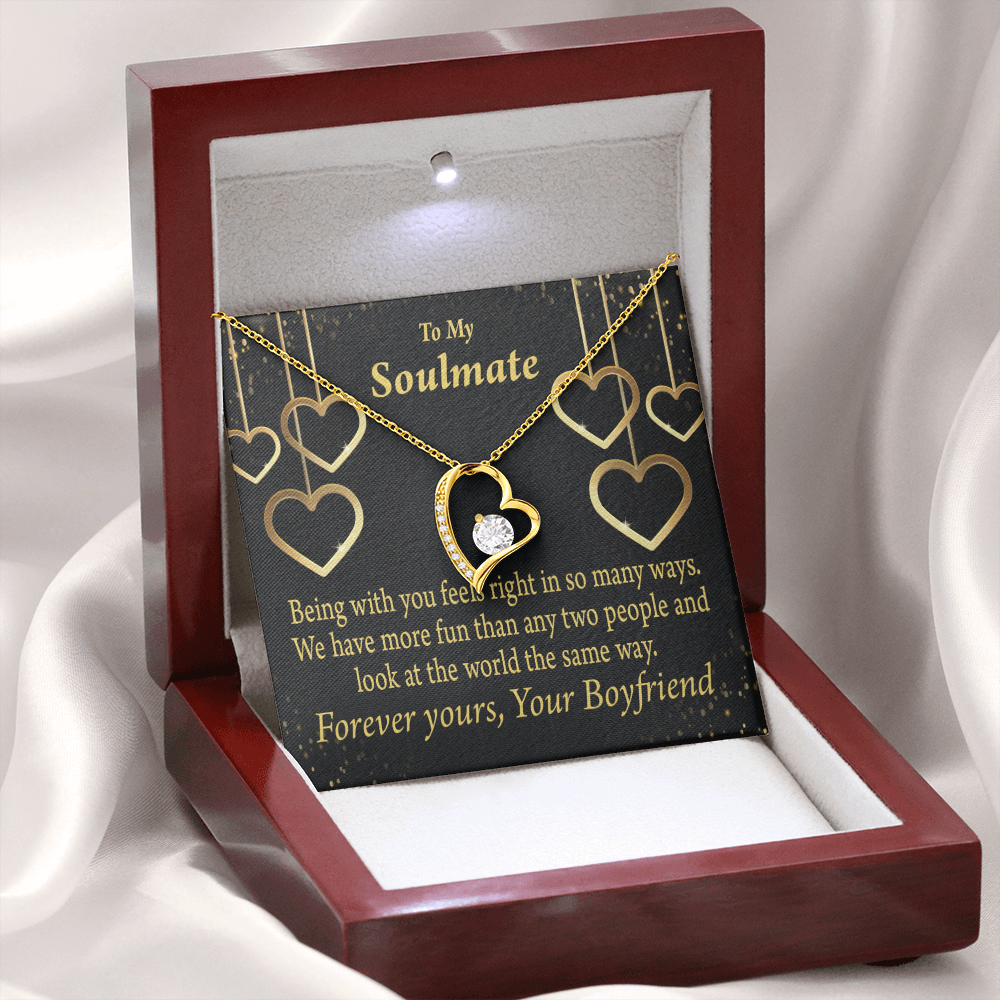 To My Girlfriend More Fun With You Forever Necklace w Message Card-Express Your Love Gifts