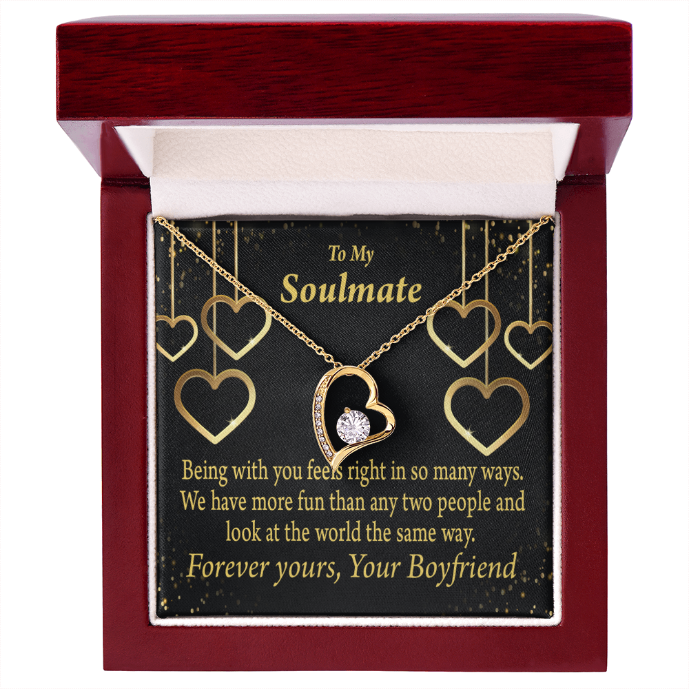 To My Girlfriend More Fun With You Forever Necklace w Message Card-Express Your Love Gifts