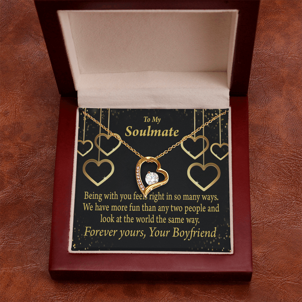 To My Girlfriend More Fun With You Forever Necklace w Message Card-Express Your Love Gifts