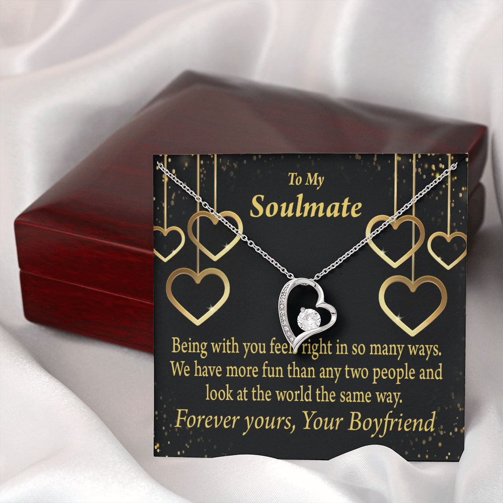 To My Girlfriend More Fun With You Forever Necklace w Message Card-Express Your Love Gifts