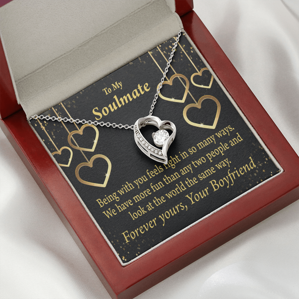To My Girlfriend More Fun With You Forever Necklace w Message Card-Express Your Love Gifts