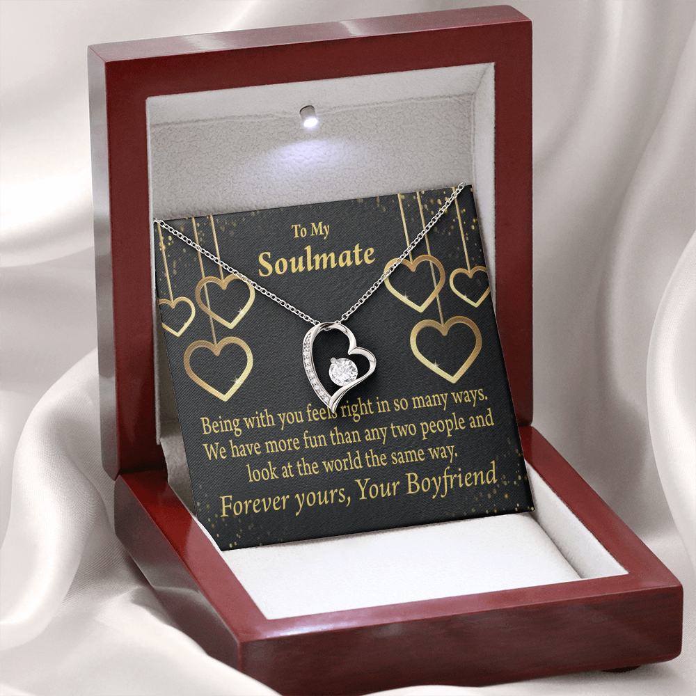 To My Girlfriend More Fun With You Forever Necklace w Message Card-Express Your Love Gifts