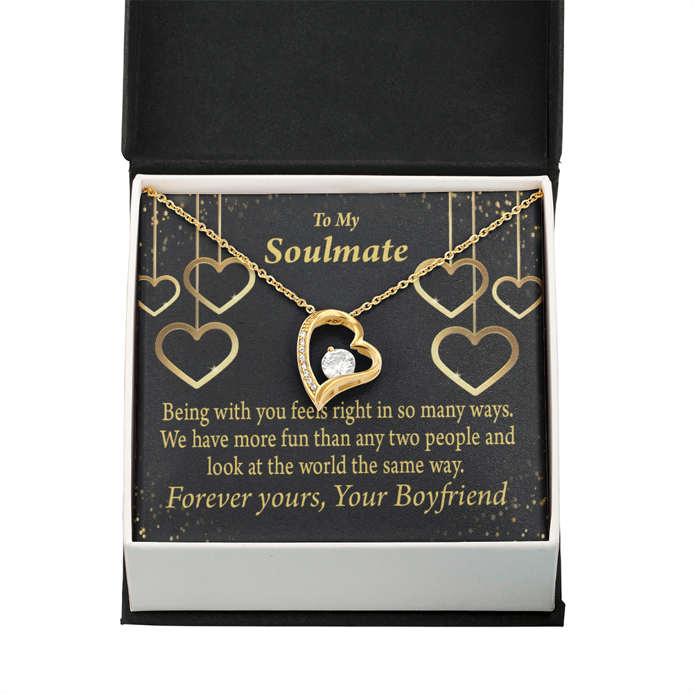 To My Girlfriend More Fun With You Forever Necklace w Message Card-Express Your Love Gifts