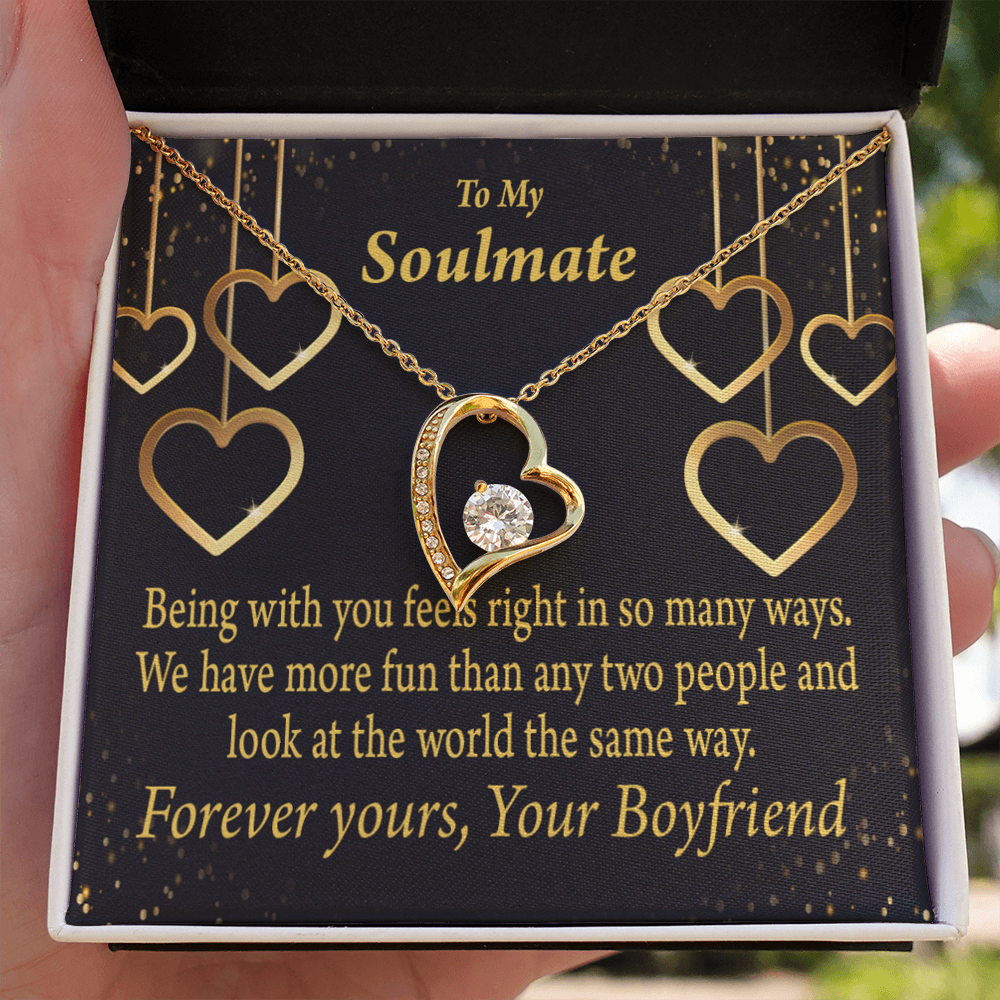 To My Girlfriend More Fun With You Forever Necklace w Message Card-Express Your Love Gifts