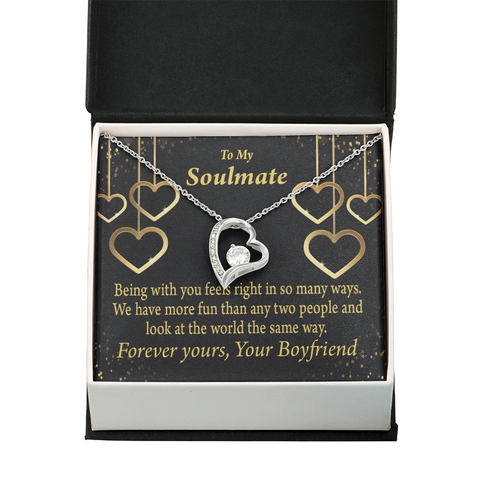 To My Girlfriend More Fun With You Forever Necklace w Message Card-Express Your Love Gifts