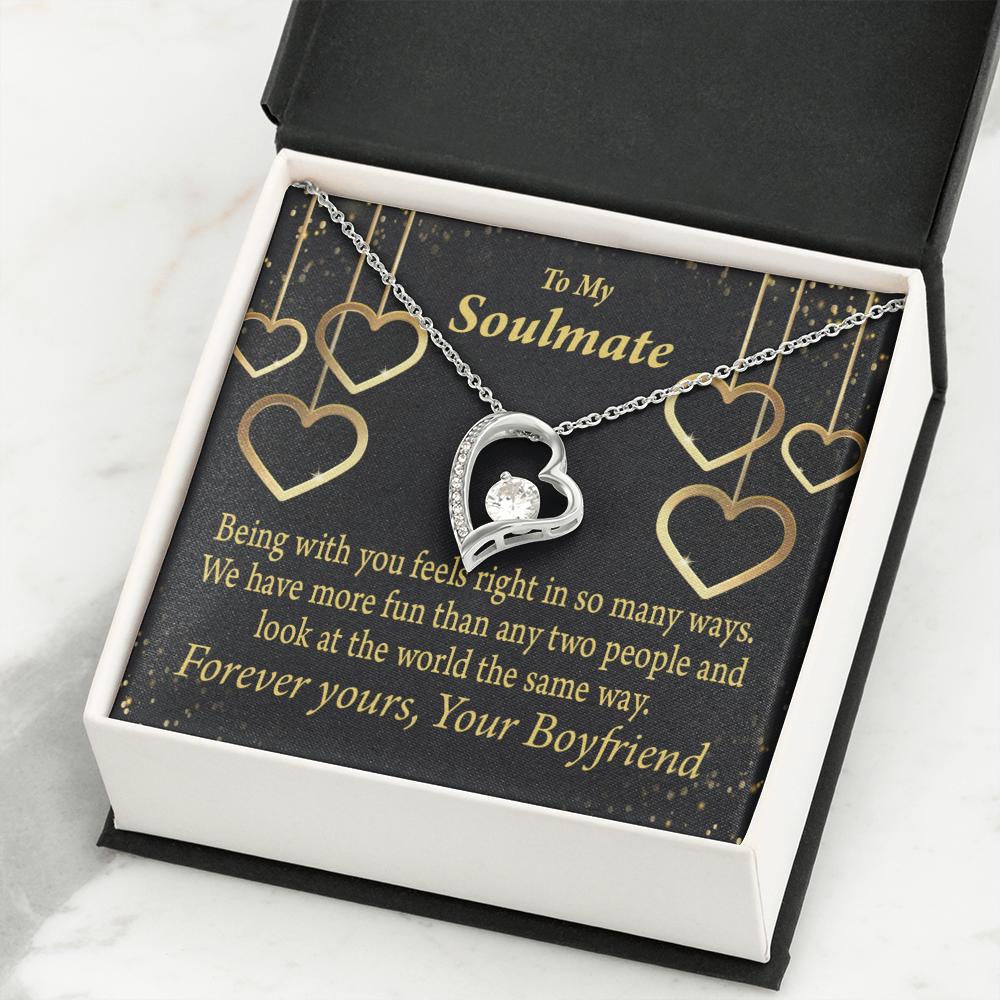 To My Girlfriend More Fun With You Forever Necklace w Message Card-Express Your Love Gifts