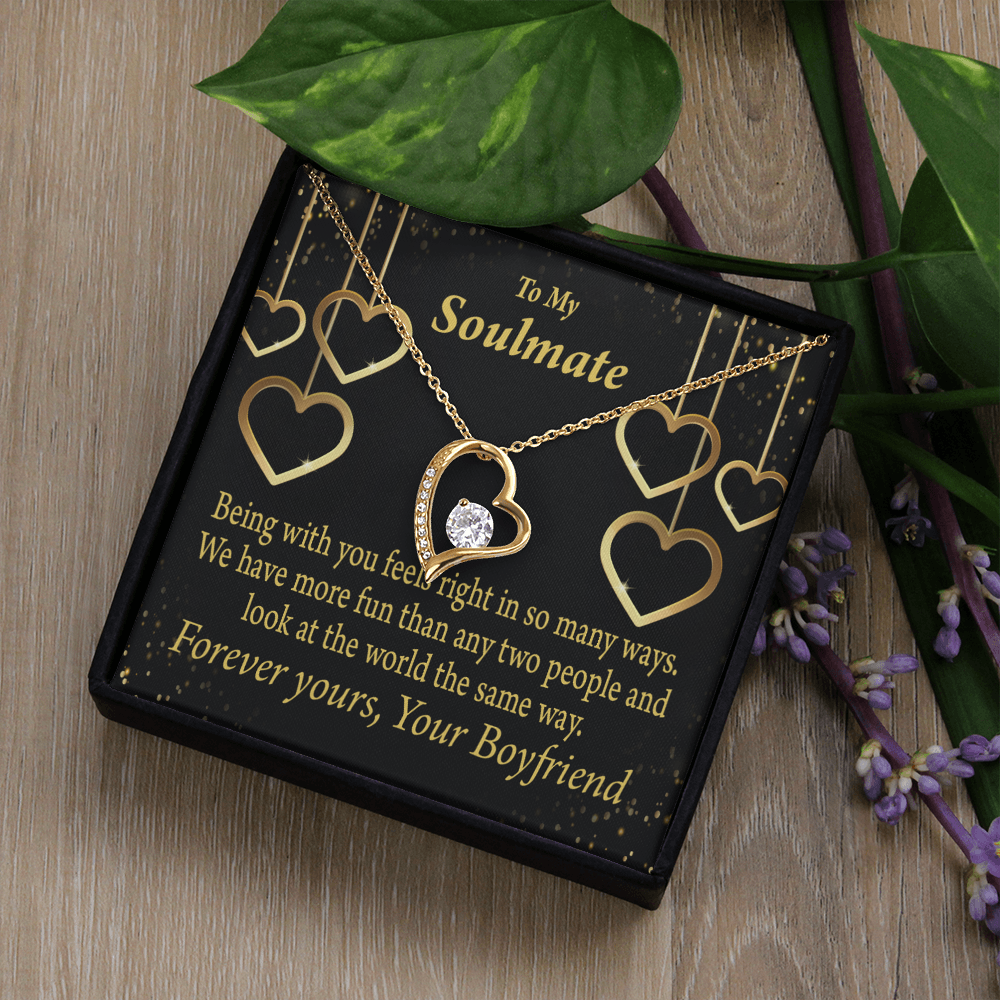 To My Girlfriend More Fun With You Forever Necklace w Message Card-Express Your Love Gifts