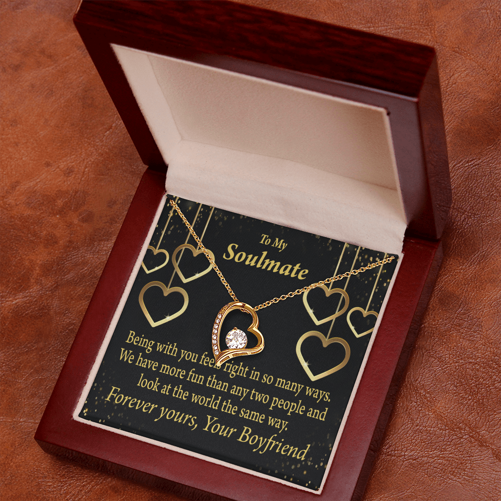 To My Girlfriend More Fun With You Forever Necklace w Message Card-Express Your Love Gifts