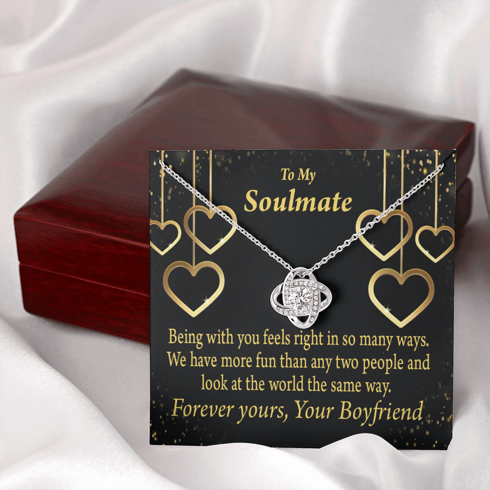 To My Girlfriend More Fun With You Infinity Knot Necklace Message Card-Express Your Love Gifts