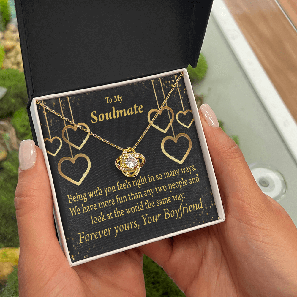 To My Girlfriend More Fun With You Infinity Knot Necklace Message Card-Express Your Love Gifts