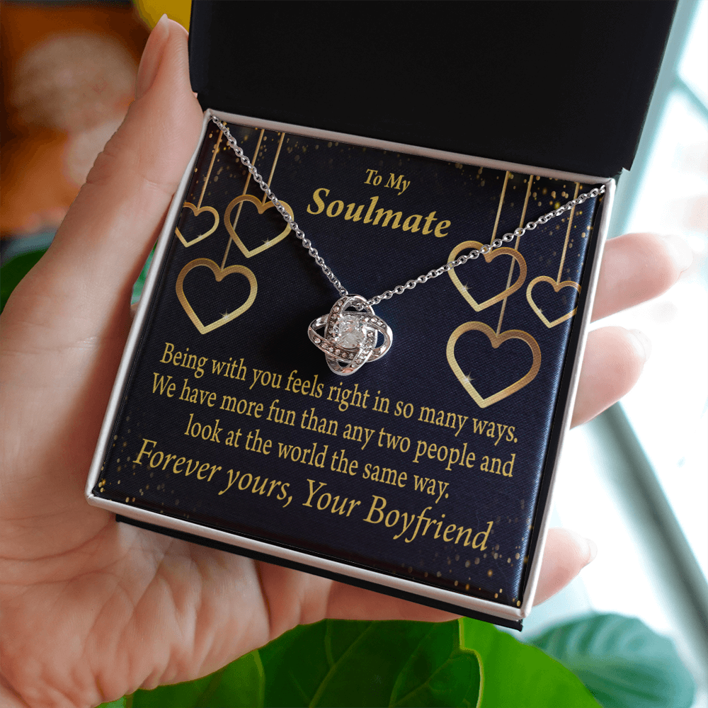 To My Girlfriend More Fun With You Infinity Knot Necklace Message Card-Express Your Love Gifts
