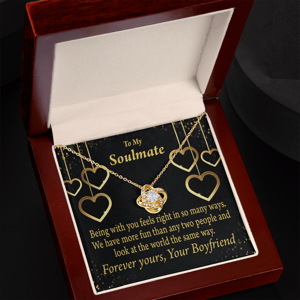To My Girlfriend More Fun With You Infinity Knot Necklace Message Card-Express Your Love Gifts